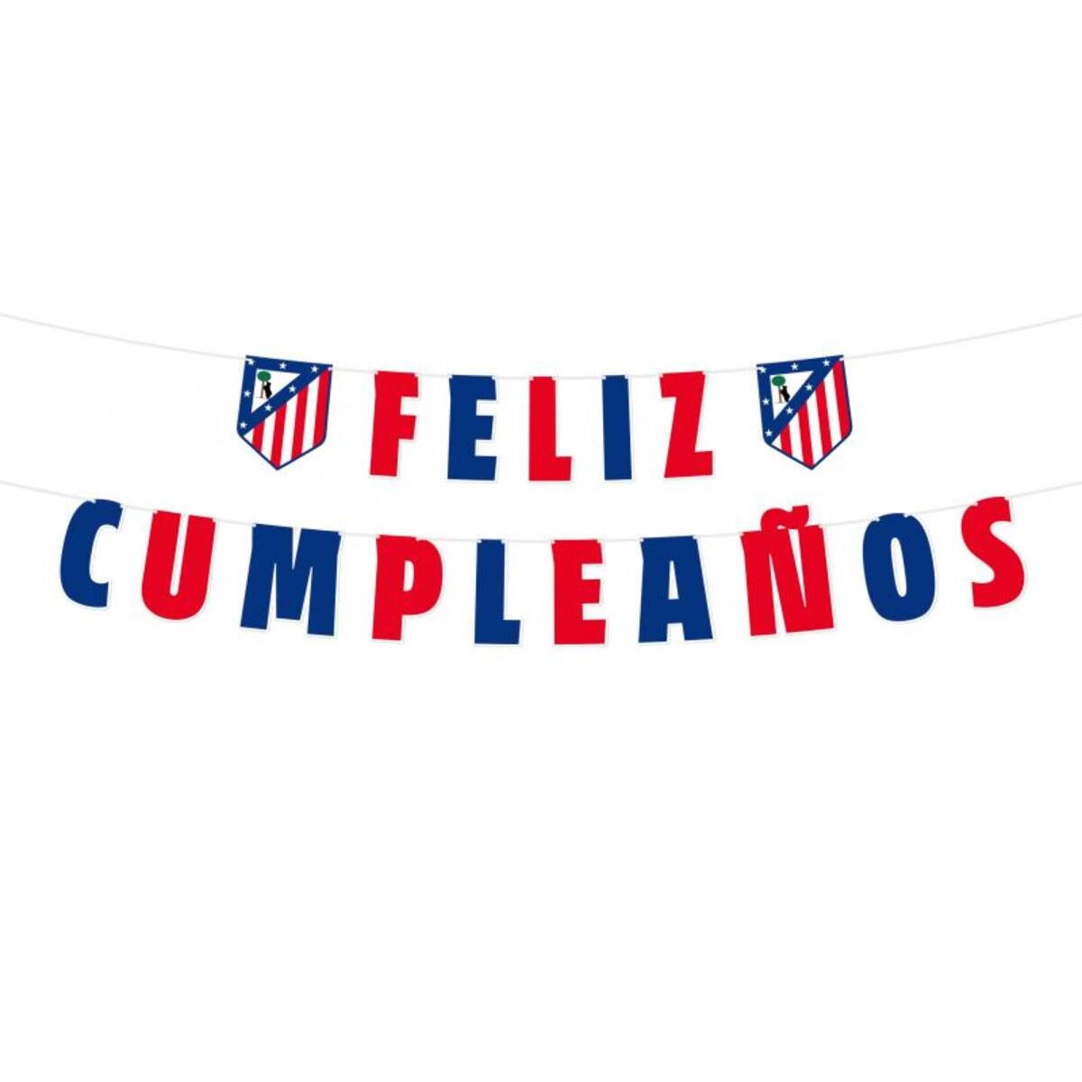 Garland feliz cumplea&ntilde;os red and blue with crests image number null